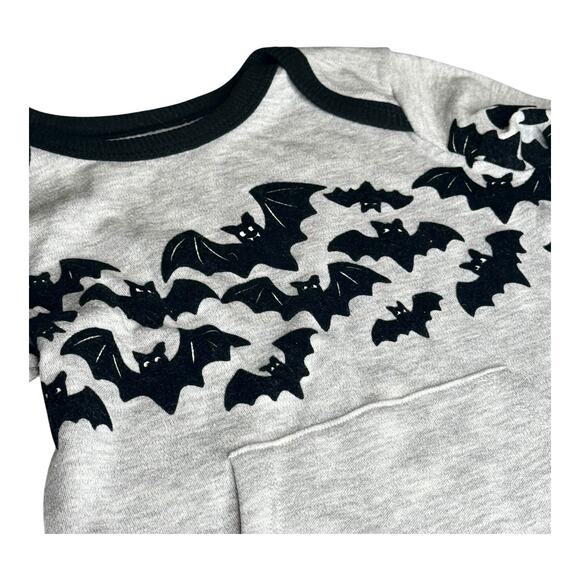 Wonder Nation BABY SLEEPER 24 Months Halloween Bats Coveralls Gray Black NWT - Picture 2 of 7